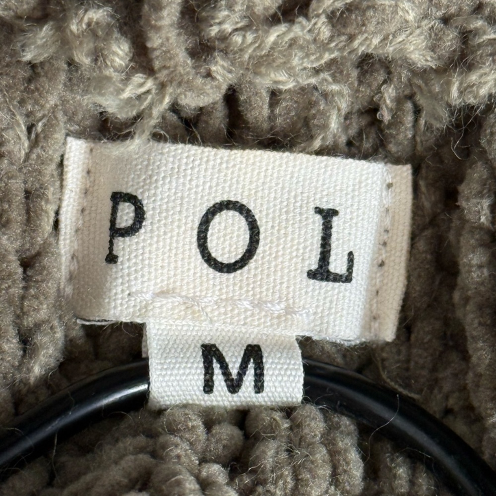 Pol - Chenille Patchwork Pocket Oversized Green H… - image 6